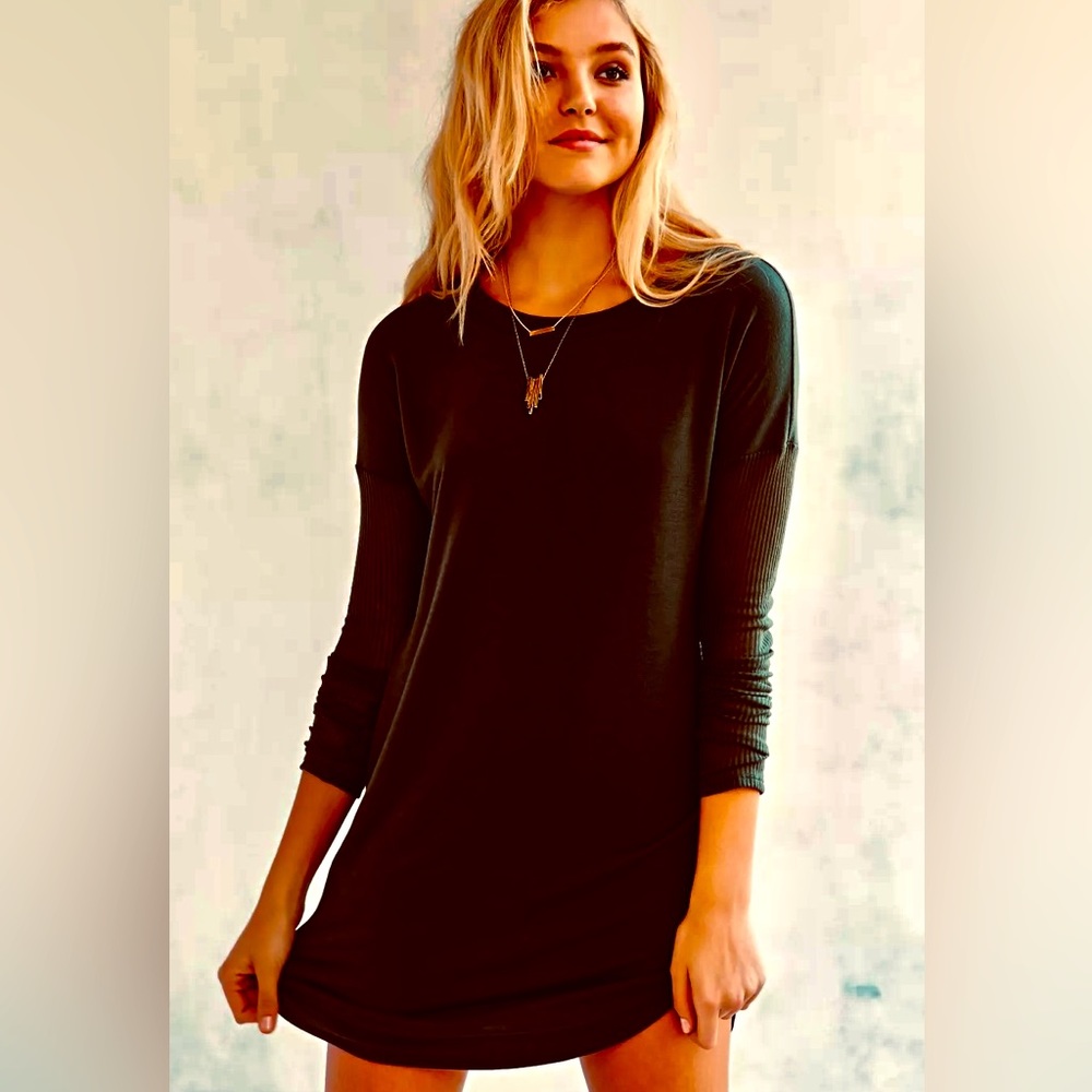 BDG t-shirt Dress with ribbed mesh sleeves